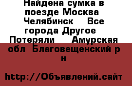 Найдена сумка в поезде Москва -Челябинск. - Все города Другое » Потеряли   . Амурская обл.,Благовещенский р-н